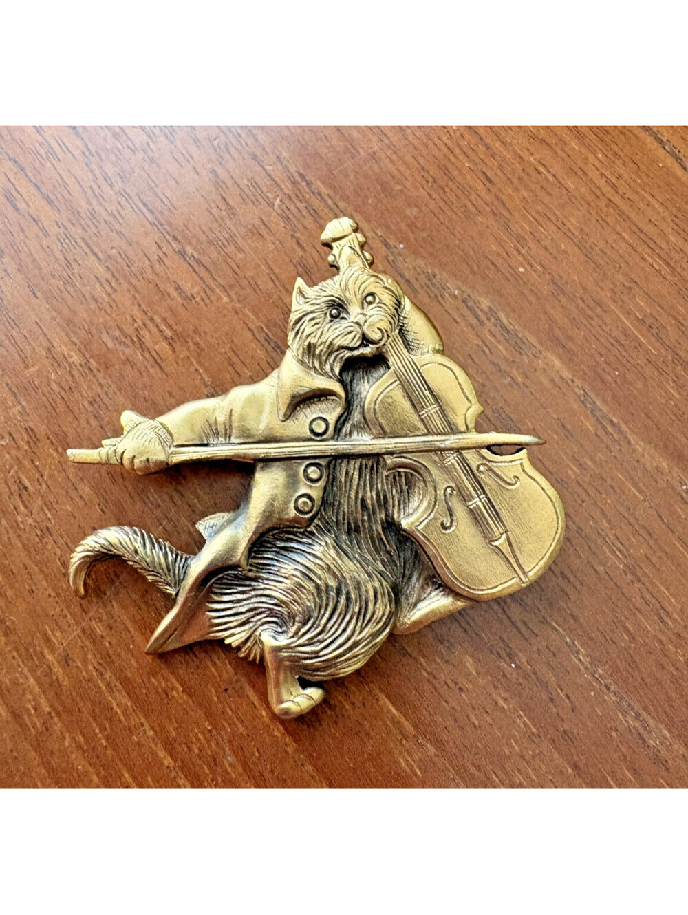 Vintage MFA Museum of Fine Arts Cat Playing Violin Pin Brooch Hey Diddle Diddle